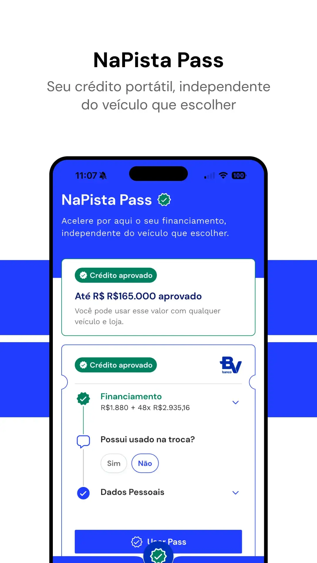 NaPista Pass: crédito pré-aprovado portátil