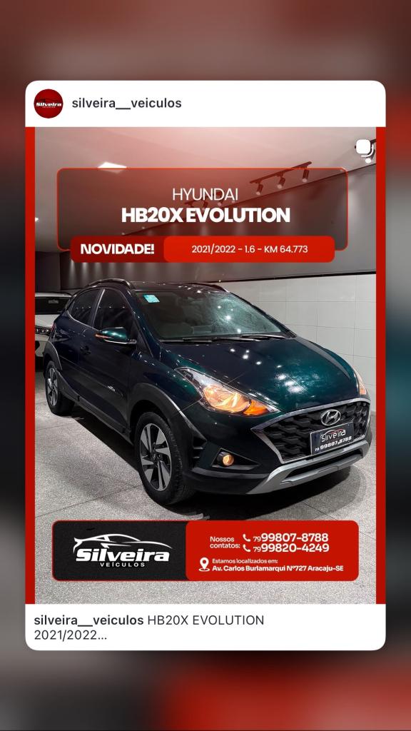 Hyundai Hb20X 1.6 16V FLEX EVOLUTION AUTOMÁTICO 2022