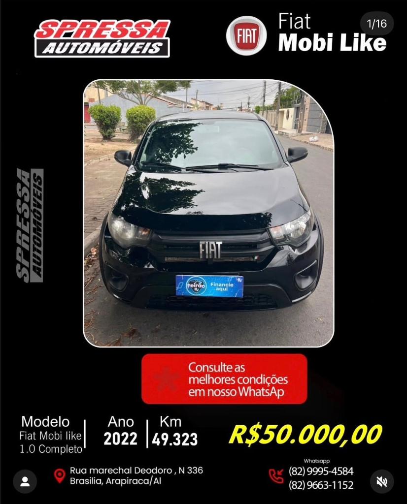 Fiat Mobi 1.0 EVO FLEX LIKE. MANUAL 2022