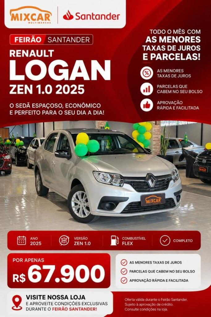 Renault Logan LOGAN Zen Flex 1.0 12V 4p Mec. 2025