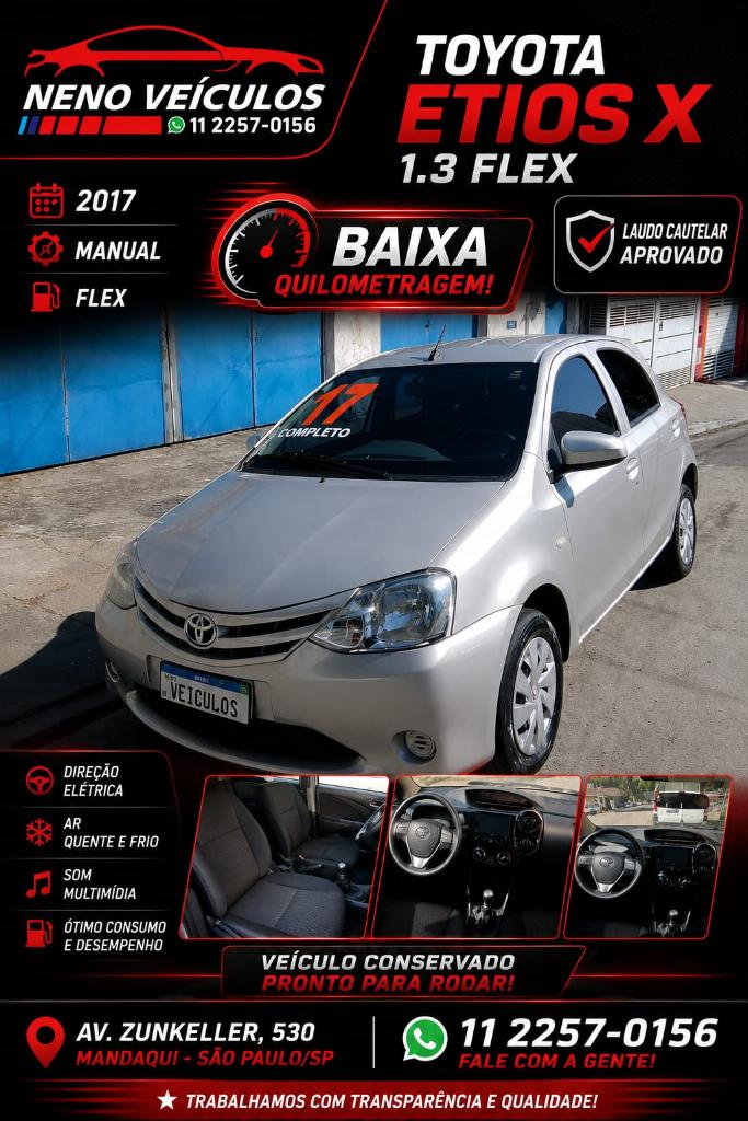 Toyota Etios ETIOS X 1.3 Flex 16V 5p Mec. 2017