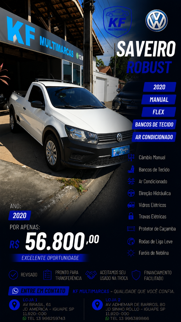 Volkswagen Saveiro Saveiro Robust 1.6 Total Flex 8V CD 2020