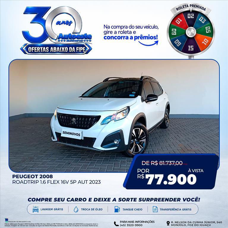 Peugeot 2008 1.6 16V FLEX ROADTRIP 4P AUTOMÁTICO 2023