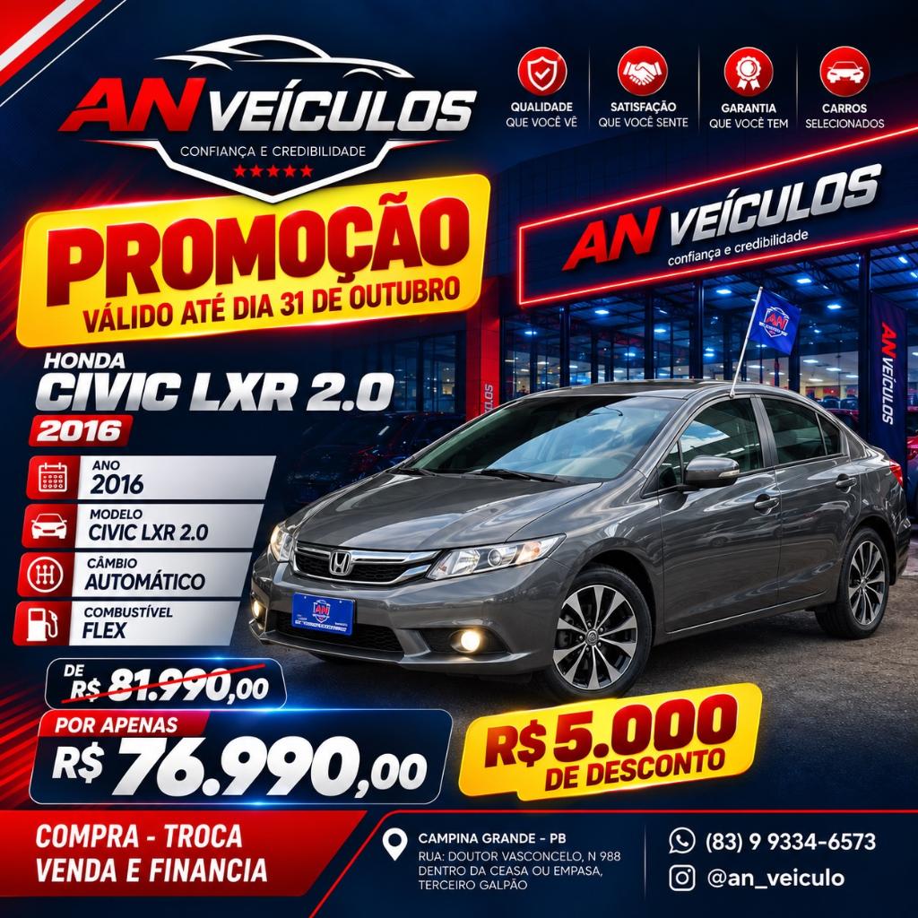Honda Civic Civic Sedan LXR 2.0 Flexone 16V Aut. 4p 2016