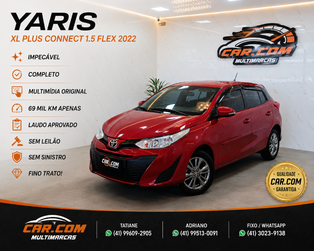 Toyota Yaris YARIS XL Plus Con. 1.5 Flex 16V 5p Aut. 2022
