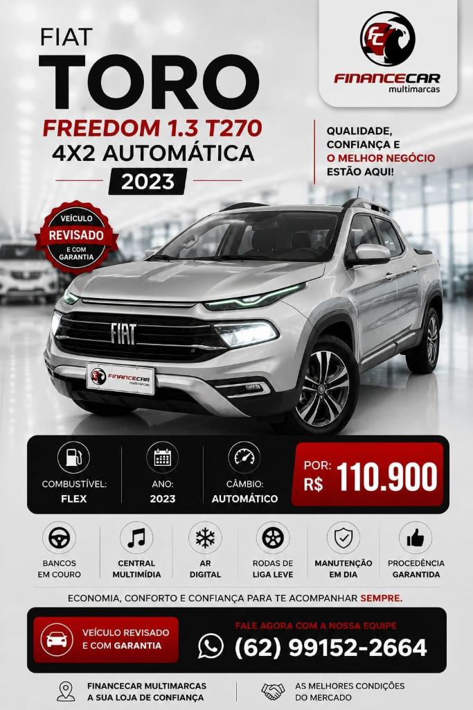 Fiat Toro Toro Freedom 1.3 T270 4x2 Flex Aut. 2023