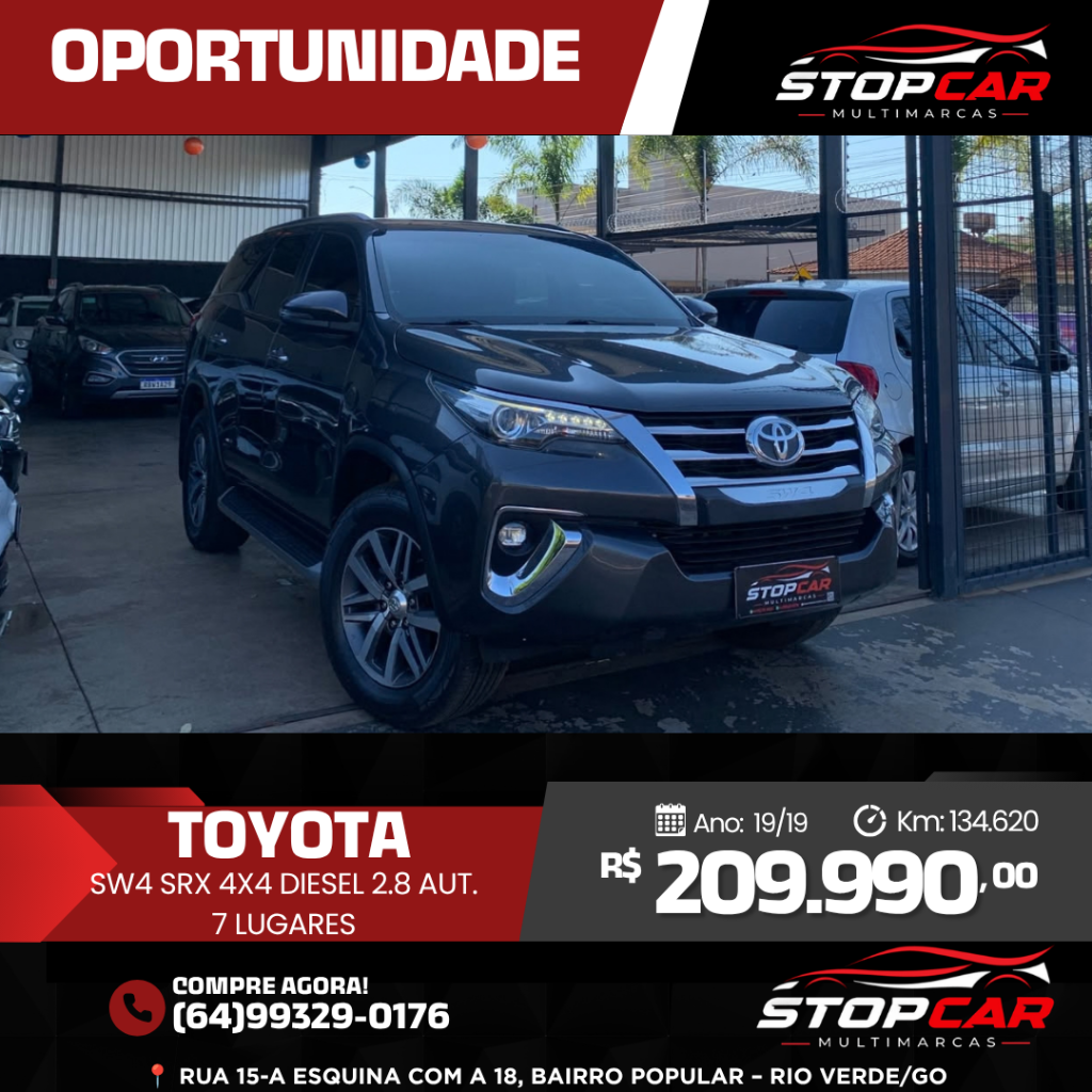 Toyota Sw4 Hilux SW4 SRX 4x4 2.8 TDI 16V Dies. Aut. 2019